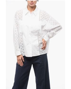 KENZO Brodeire Anglaise Shirt With Breast-Pockets - White
