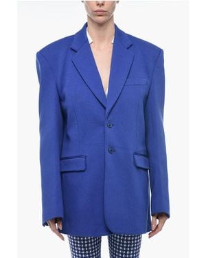 Vetements Wool Blend Oversized Blazer Xs Standard Size - Blue