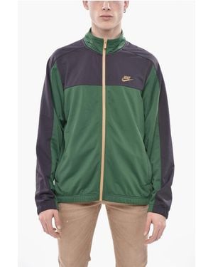 Nike Color-Block Sweatshirt With 2 Pockets And Zip Closure - Green