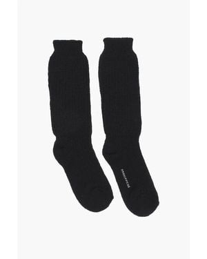 DSquared² Solid Colour Wool Blend Long Socks - Black