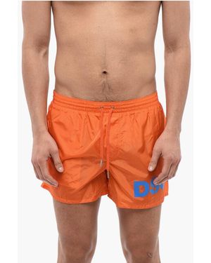 DSquared² Swim Boxer With Contrasting Logo - Orange