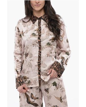 AllSaints Printed Satin Sofi Blouse With Hidden Closure - Multicolour