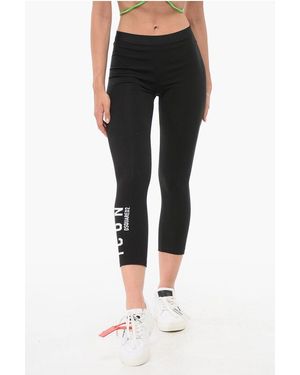 DSquared² Nylon Stretch Solid Colour Icon Leggings - Black