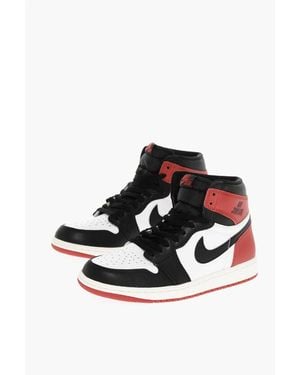 Nike Air Jordan Colour Block Leather High Top Trainers - White