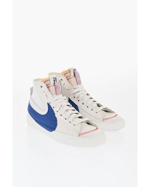 Nike Textured Leather Blazer Mid 77 Jumbo High-Top Trainers With - White