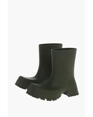 Balenciaga Squared Design Trooper Rubber Booties - Green