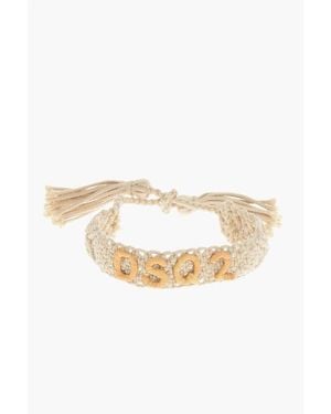 DSquared² Crochet Bracelet With Tassels And Embossed Monogram - Multicolour