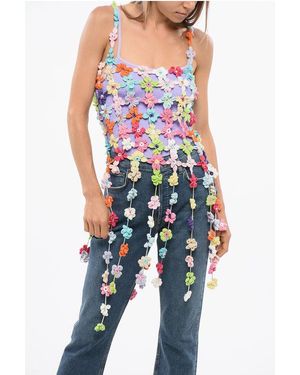 Matimì Openwork Floral-Motif Top - Blue