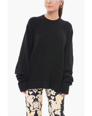 Y-3 Stretch Cotton Oversized Jumper With Crew Neck - Black