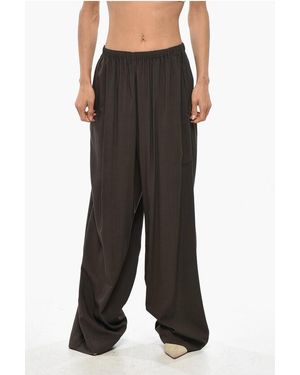 Quira Palazzo Trousers With Elastic Waistband - Black