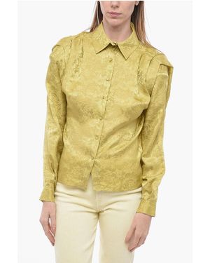 THE GARMENT Damask Silk Shirt With Padded Shoulders - Yellow