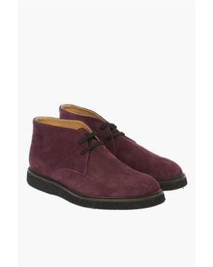 Corneliani Cc Collection Suede Desert Boots - Red