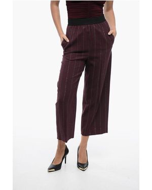 Stella McCartney Flanel Trousers With Lurex Detail - Red