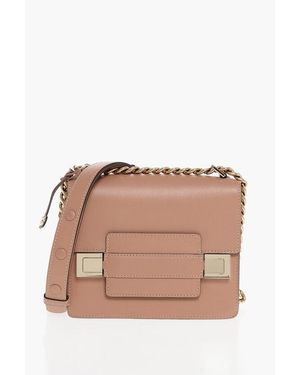 Delvaux Two-Tone Leather Shoulder Bag With Details - Brown