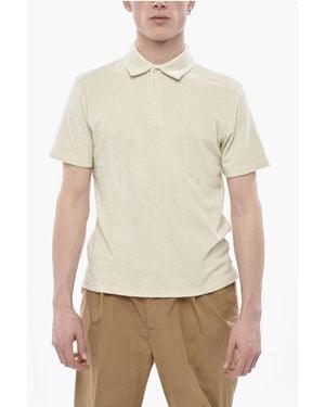 Altea Terry Cotton Polo Smith With 3 Buttons - White