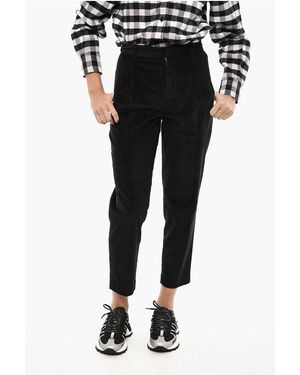 Woolrich Single-Pleat Ribbed Velour Trousers - Black