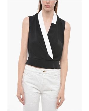 Carven Sleeveless Crepe Maro Top - White