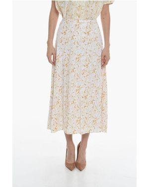 Samsøe & Samsøe Floral-Printed Andina Flared Maxi Skirt - Natural