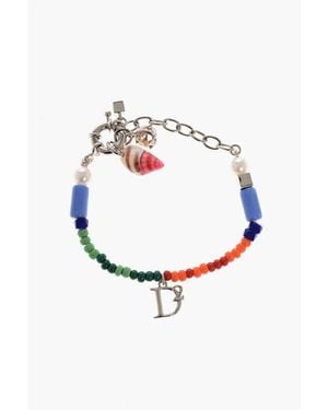 DSquared² Beaded Anklet With Charms - White