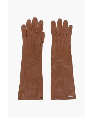 DSquared² Solid Colour Leather Opera Gloves - Brown