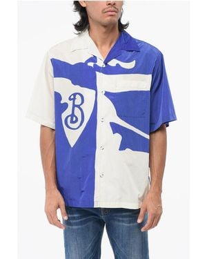 Burberry Two-Tone Nylon Shirt With Breast Pocket - Blue