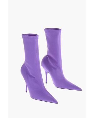Balenciaga Spandex Sock Booties With Stiletto Heel 12Cm - Purple