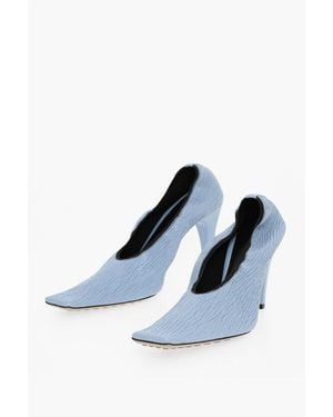 Bottega Veneta Leather Crunch Sharpei Court Shoes 9Cm - Blue