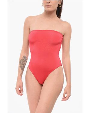Forte Forte Solid Colour Bandeau One-Piece Swimsuit - Pink