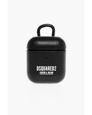 DSquared² Solid Colour Airpods Case With Contrasting Logo - Black