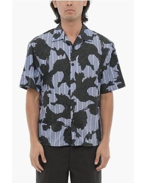 Neil Barrett Boxy Fit Floral Motif Shirt - Grey