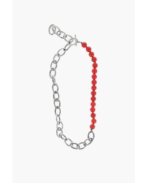 Jil Sander Solidity Chain Necklace With Beads - White
