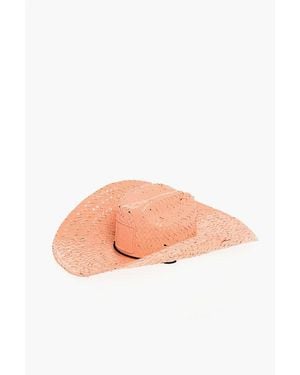 DSquared² Solid Colour Straw Western Hat With Cord - Pink