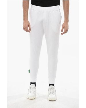 DSquared² Olop Brushed Cotton Joggers With Cuffs - White