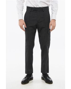Dior Single Pleat Virgin Wool Cargo Trousers - Black