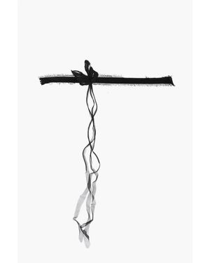 DSquared² Solid Colour Satin Chocker Necklace With Butterfly Detail - Black
