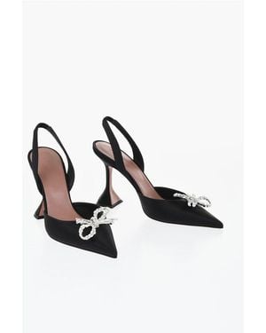 AMINA MUADDI Satin Slingback Court Shoes Ros With Jewel Detail 11Cm - Multicolour