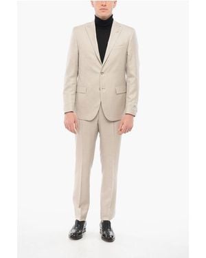 Corneliani Cc Collection Silk Blend Refined Suit With Peak Lapel - Natural
