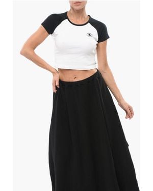 Converse All Star Chcuk Taylor Two-Tone Crop Crewneck T-Shirt - Black