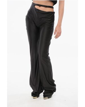 Krizia Flared High-Waisted Leggings - Black