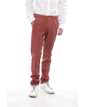 Corneliani Cotton Trousers With Buttons Detailing - Red