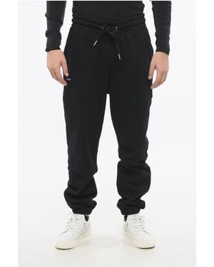 Eden Park 3 Pockets Solid Colour Fleeced- Cotton Joggers - Black
