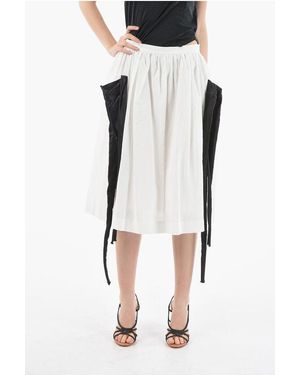 JORDANLUCA Contrasting Details Flared Skirt - Black