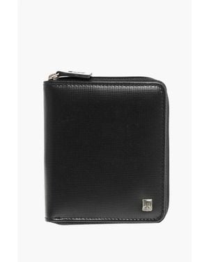 Corneliani Leather Bifold Wallet With Zip Closure - Black