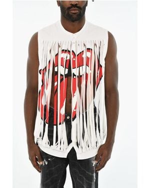 DSquared² Printed Cropped Top With Fringes - Red