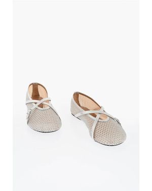D'Accori Mesh Ballet Flats Bambi With Criss-Cross Strap - Multicolour
