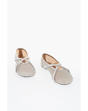 D'Accori Mesh Bambi Ballet Flats With Criss Cross Strap - Multicolour