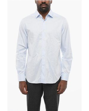 Corneliani Poplin Cotton Shirt With Spread Collar - White
