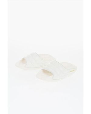 Balmain Quilted Leather B-It-Puffy Sandals With Golden Logo And Chun - White