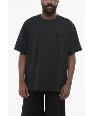 Gramicci Cotton Crew-Neck T-Shirt With Breast Pocket - Black