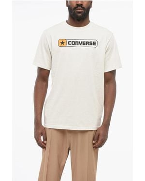 Converse Logo Printed Standard Fit Crew-Neck T-Shirt - White